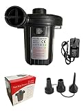 Elektrische Luftpumpe, 2 in 1 Power Luftpumpe Elektrisch, AC 220V/ 200W Elektrische Pumpe für Luftmatratze mit 3 Luftdüse, für aufblasbare Matratze,Sofa,Luftmatratze Pool,Boot,Schwimmring