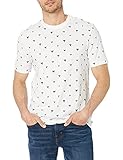 Hugo Boss Herren Teprint 10223696 01 T-Shirt, Weiß/Marineblau Haifischzähne, Groß