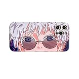 HDKFSHO Jujutsu Kaisen Herren Gojo Satoru Jungen Frauen Cartoon Anime Design Weiche Silikonhülle für Kompatibel mit iPhone 7-12 PRO MAX Silikon Stoßfest Handyhülle Modetrend Handyhü