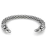 Massiver Edelstahl Wikinger Armreif Hugin & M
