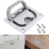 Edelstahl Einlassgriff Bodenheber Torgriff Griff Versenkbar, Lukenheber Bootsluke Fenster Bodenklappe Embedded Zugring Griff, Flush Hatch Locker Versteckter Griff des Kabinetts Luke Yacht Schließ