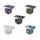 HUALONG 50 Stück Mundschutz Kinder Einweg 3-lagig mit Motiv Bunt Mund Nasenschutz Atmungsaktiv Mund-Tuch Bandana Bedeckung Jungen Mädchen Multifunktionstuch Halstuch S