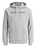 JACK & JONES Male Hoodie Logo XLLight Grey Melang