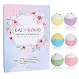 6 Stück Badebomben Geschenkset, Pflanzenextrakt Badekugeln Luxuriöses Geschenk für Frauen, Freundin, Mutter, Perfektes Valentinsgruß Geburtstags Weihnachts Badeperlen geschenk