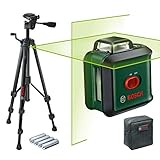 Bosch Kreuzlinienlaser UniversalLevel 360 Set (Horizontale 360°-Laserlinie + vertikale Laserlinie, grüner Laser, 4x AA-Batterien, mit Stativ, im Karton)