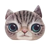 Deloito Lustiges 3D Katzen Dekokissen Plüsch Polster Puppe Geschenk Niedliches Tierkissen Autosofa Dekorativ Kissen Wohnkultur (C,33×38cm)