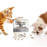 CandyCare Futterspender für Hunde und Katze, Haustier Spielzeug mit Knopf Automatisch, Slow Feeder, Trainieren, Intellektuelle Ausbildung für Indoor kleine große Hunde(weiß)