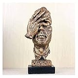 GAOLILI Skulptur Statue Charakter Skulptur Stille ist Goldene Statue Dekoration Büro Art Harz Desktop Dekoration Handwerk Geschenk Kunstfiguren (Color : A3)