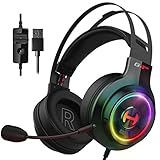 Edifier G4 TE Gaming Headset mit Mikrofon Over-Ear-Gaming-Kopfhörer für PC, Computer-Headset Surround-Sound Gaming Headphones (Schwarz )