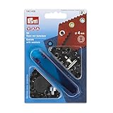 Prym 542409 Ösen und Scheiben Messing 4,0 mm brüniert, Metal, 4