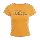 SuperCimi Frauen Sommer T-Shirts Geschrieben und Regie von Quentin Tarantino Kurzarm T-Shirts Size S (Gelb)