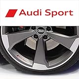 PUMU Aufkleber für Felgen und Spiegel, kompatibel mit Audi Sport A3 A4 A5 A6 Q3 Q5 TT S-Line Sticker Tuning (Rot)