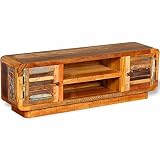 ZeoTioo Fehrnseherschrank Tv Schrank Tisch Tv Lowboard Massivholz TV-Schrank Fernsehtisch Lowboard Sideboard Antik 120x30x40 cm Fernseher Unterschrank Tv Board Fernseher Reg