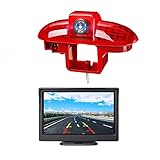 HD 720p 3. Bremslicht Rückfahrkamera-Set, 12,7 cm (5 Zoll) LCD-Monitor mit IP68 wasserdichter Nachtsicht-Rückfahrkamera für Renault Trafic, Combo C, Opel Vivaro A, Fiat Talento, Primastar (2001–2014)