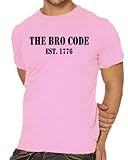 Touchlines Unisex/Herren T-Shirt How I Met Your Mother - The BRO Code, pink, S, B1742