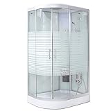 Home Deluxe - Dampfdusche 120x80 Links - Komplettdusche White Pearl mit Regendusche | Duschtempel, Fertigdusche, Dusche, Duschkabine Komp