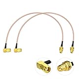 Bingfu WLAN Antennen Verlängerungskabel RP-SMA Stecker Rechtwinklig auf RP-SMA Buchse RG316 Kabel 30 cm für WiFi-Router-Sicherheit IP-Kamera-Monitor Mini-PCIE-Karte, 2 Stück