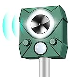 BeauFlw Ultraschall Tiervertreiber,Ultraschall Abwehr mit Solarbetrieb und Blitz gegen Katzen, Hunde, Marder, Tierabwehr, Marderabwehr vogelabw