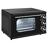 WOLTU BF04sz Minibackofen 15 Liter, 1300 Watt Toasterofen | Pizzaofen | Krümelblech mit Timer Mini Backofen für Pizza, Toast, Truthahn, Hot Dog