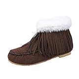 JLGY Gefüttert Winterstiefel Damen Schneeschuhe Warme Winterschuhe Plus Samt Dick Baumwollstiefel Schneestiefel Flache Stiefeletten Kurze Stiefel Rutschfest Knöchel S