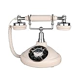 AWJ Schnurgebundene alte Mode Festnetztelefon Dekor Nachahmung antikes Telefon verkabelt Vintage Retro weiß Home Office T