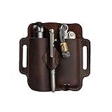 VIPERADE PJ19 Multitool Scheide, EDC Gürtel Organizer Etui für Herren, Lederscheide für Leatherman Multitools, Taschenlampentasche für Fenix PD32/Olight i3T, Stifthalter für taktische Stifte (braun)