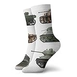 Sportsocken, Zweiter Weltkrieg Gepanzerte Panzer, Unisex bunte lustige Socken - funky Mustersocken lässig athletische Wadensocken 11.8inch (30 cm)