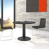 Optima runder Besprechungstisch Ø 100 cm Anthrazit Anthrazites Gestell Tisch E