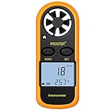 Proster Windmesser Digital LCD Wind Speed Meter Gauge Air Flow Geschwindigkeit Messung Thermometer mit Hintergrundbeleuchtung für Windsurfen Kite Flying Segeln Surfen Angeln uzw