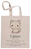 Cute Science Cat T-Shirt Kawaii Cation Chemistry Pawsitive Einkaufstasche Beige Shopping Bag Beig