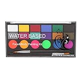 MagiDeal Wasserbasierte Farben Halloween Makeup Kit Professionelle Gesichtsfarbe Palette 18 Farb
