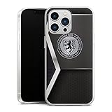 DeinDesign Silikon Hülle kompatibel mit Apple iPhone 13 Pro Case transparent Handyhülle Offizielles Lizenzprodukt Eintracht Braunschweig Metallic Look