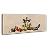 Terence Hill Bud Spencer Leinwand- Nobody sitzend - Mein Name ist Nobody - Renato Casaro Edition (120 x 40 cm)