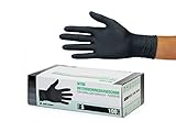 Nitrilhandschuhe 100 Stück Box (S, Schwarz) Einweghandschuhe, Einmalhandschuhe, Untersuchungshandschuhe, Nitril Handschuhe, puderfrei, ohne Latex, unsteril, latexfrei, disposible gloves, black