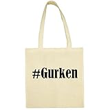 Tasche #Gurken Größe 38x42 Farbe Natur Druck Schw