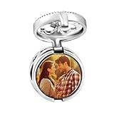 Soufeel Personalisiert Foto Charm Anhänger Damen Bead mit Swarovski Kristall Rund Geschenk Box 925 Sterling Silber Besonderes Geschenk für Mutter, New Mother, F