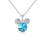 HERMOSO Schön Mouse Anhänger Halskette für Mädchen/Damen/Frauen,Hergestellt mit Swarovski Kristall, Chokerkette Schmuck Kette 16 + 2 Z