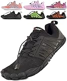 SUYSTEX Barfußschuhe Damen Barfussschuhe Herren Barfuss Schuhe Wanderschuhe Sportschuhe Trekkingschuhe Laufschuhe Turnschuhe Sneaker Sommer, 42 EU Schw