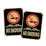 Ayifan Schild mit Aufschrift 'No Smoking', 2 Stück, lustig, aus Metall, reflektierend, für Zuhause und Geschäft, 35,6 x 25,4 cm, für Innen- und Außenb