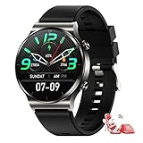 BNMY Smart Watch Für Android Ios Bluetooth-Anrufe Mit Herzfrequenz-Schlafmonitor Fitness-Tracker 1,28'Voll-Touchscreen IP67 Wasserdichter Aktivitäts-Tracker Für Männer,Silb