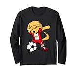 Dabbing Golden Retriever Peru Fußballfans Trikot Fußball Lang