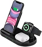 Raide Kabelloses Ladegerät Induktive Ladestation ,3 in 1 Wireless Ladestation für Apple Watch , AirPods Pro/2 Fast Wireless Charging Stand für iPhone 12/11/ Pro/Max/X/XS/XR / 8/8 Plus All QI-Enab