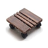 dxjsf Ornament-Displayständer Hölzerne bewegliche Topf-Topf-Panzer-Blumen-Topf-Ständer mit Rädern Rack auf Rollenhalter for Hausgarten Pflanzgefäß Trolley C