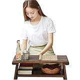 End Tables Tatami- Meditationstisch Im Japanischen Stil Mit Erkerfenster Zusammenklappbarer Niedriger Zen- Teetisch Couchtisch Mit Doppeltem Stauraum Retro-Couchtisch (Size : 50x30x20cm)