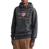 GANT Herren Archive Shield Hoodie Kapuzenpullover, Antracit Melange, M