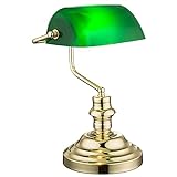 Nostalgie Antik Retro Tisch Lampe Banker Leuchte Schreibtischlampe Antique grün 2491