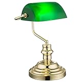 Nostalgie Antik Retro Tisch Lampe Banker Leuchte Schreibtischlampe Antique grün 2491