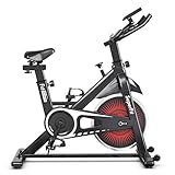 DREAMADE Fitnessbike, Heimtrainer Fahrrad mit Handplussensoren, Fitnessfahrrad, 120kg Belastbar, Indoor Cycle Trainer, Fahrradergometer mit LCD Monitor, Fahrradtrainer für Z