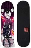 SLM-max Kinder Skateboard Fahren,Skateboard Penny Board Skateboard für Kinder Tokyo Ghoul Maple Deck Komplettes Skateboard Pinsel Street Cruiser Für Jug