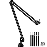 LANUCN Mikrofon Arm Mikrofonständer der 2. Generation 3/8 5/8 Verbesserter Mikrofonarm mit Anti-Shaking-Tischklemme Minimalistischem Mic Stand für Yeti Snowballs und andere Microphone B